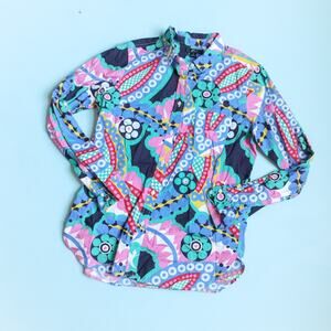 J Crew Classic Fit Boy Shirt Button Up Size 6 Ratti Kaleidoscope Maximalist